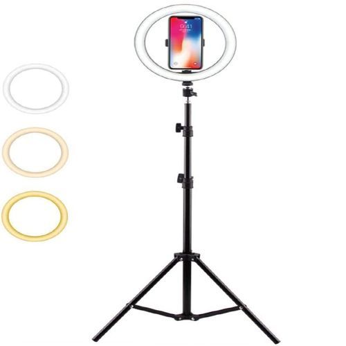Selfie Light avec Trépied LED Lumière Anneau pour Tiktok, Makeup, Vlog, Vidéo, Photographie