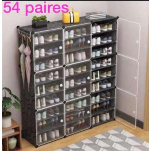 Rangement chaussures 54 paires en plastique